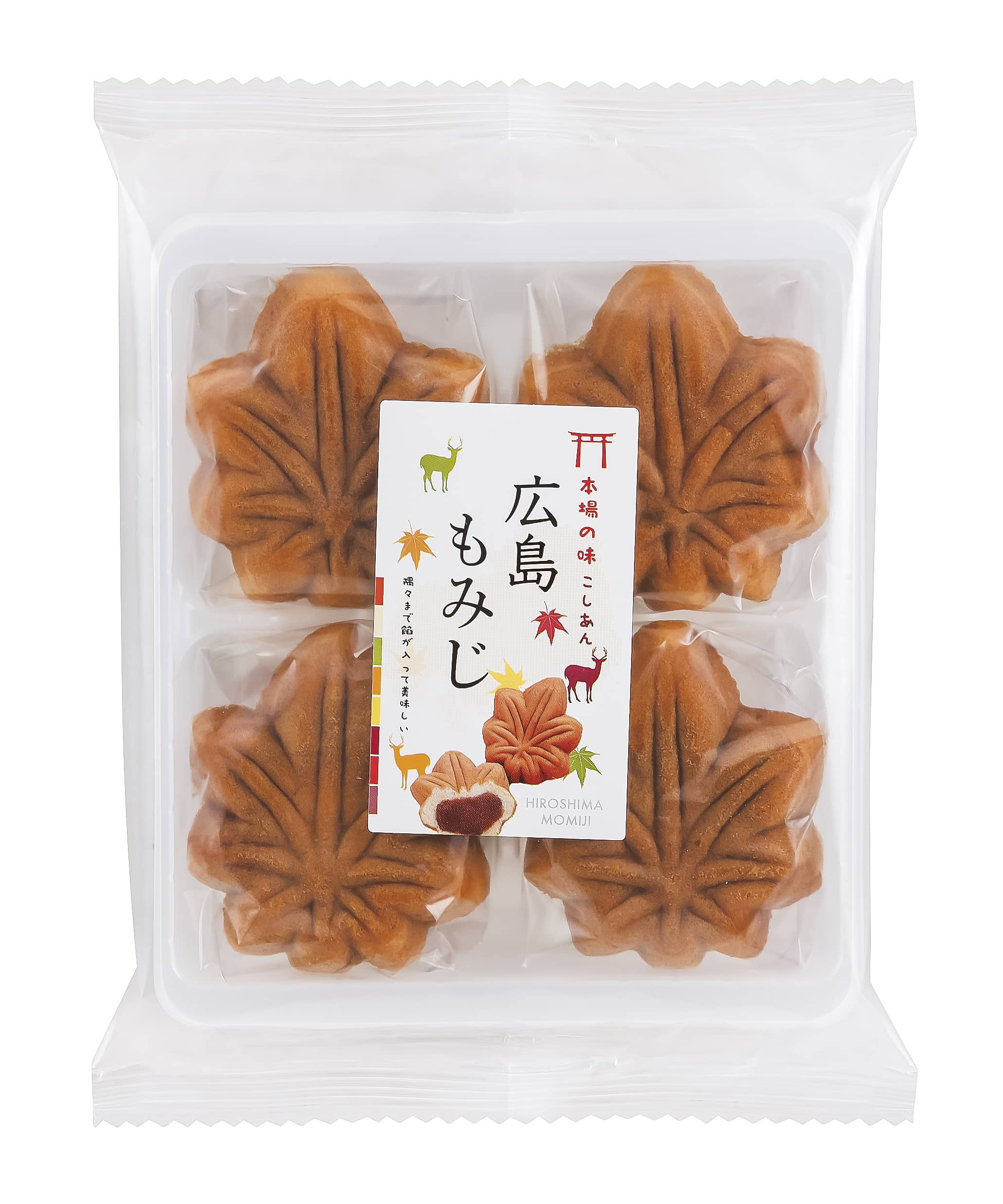 広島もみじ4個入（ラベル袋）